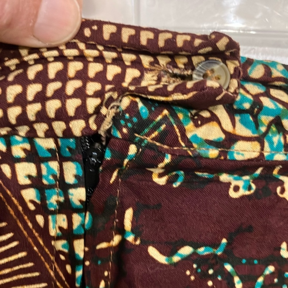 Batik handmade skirt with Mandela vintage fabric size Large hippy boho original - Picture 10 of 12